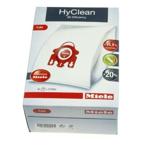 Sacs hyclean pour aspirateur Miele FJM – Pack de 5 sacs – Filtration haute efficacité – Compatible avec modèles FJM et S3000