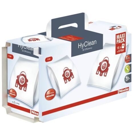 Pack de 4 sacs filtrants HyClean 3D FJM pour aspirateurs Miele – Filtration efficace des allergènes – Référence 9917710 (1/2)