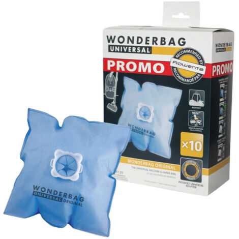 SEB – Sac aspirateur universel Wonderbag – Boîte de 10 sacs microfibre 6L – Filtration 96% microparticules – WB408120