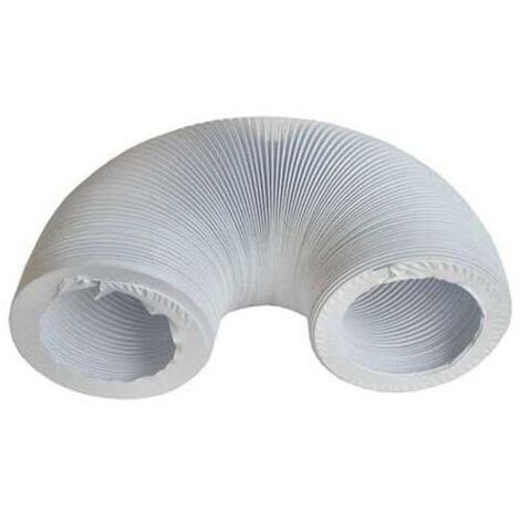Tuyau Aération PVC Flexible 102 Mm X 4 M - Pour Sèche-linge, Hotte, Climatiseur - Blanc