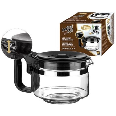 Wpro – Verseuse universelle 12-15 tasses en verre anti-choc – Hauteur 12-14cm – Poignée ergonomique pour cafetières SEVERIN, SEB, PHILIPS, MAGIMIX