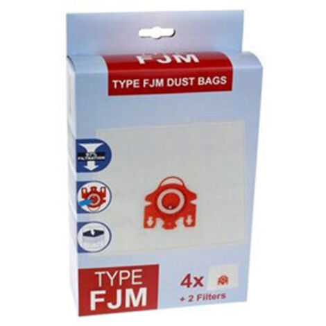 Lot de 4 pack de 4 sacs + 2 filtres FJM pour Aspirateur compatibles Miele serie S2 à S7 - 9917710 (1/4)