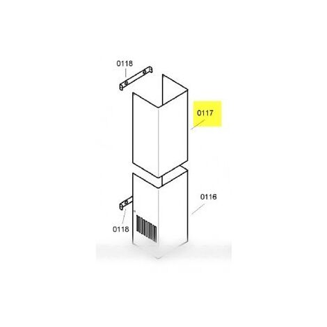 Siemens – Cheminée partie supérieure pour hotte – Pièce détachée blanche – Compatible avec hottes BOSCH – 360533