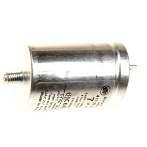 Condensateur 7μF 450V pour sèche-linge – Démarrage moteur – Compatible Candy et Hoover – Boîtier radial 58mm x 36mm – Candy, Hoover