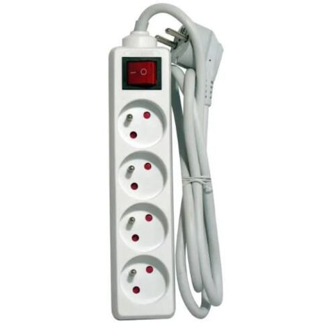 CHACON Bloc multiprise avec interrupteur 4 prises 16A 3m blanc