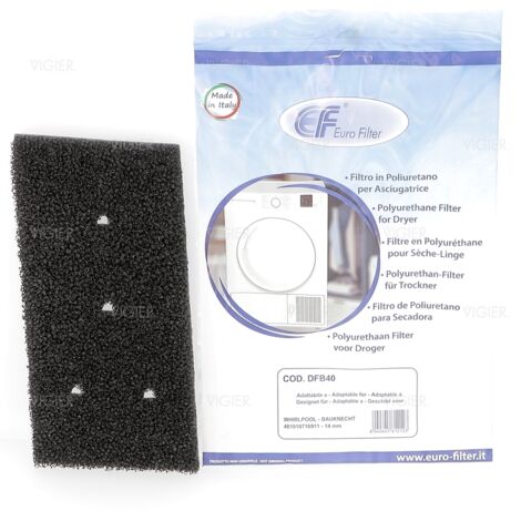 Filtre mousse sèche linge condensation Whirlpool DFB40 Whirlpool