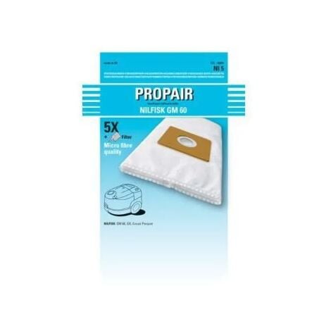 NILFISK-SACASPIRATEURNILFISKGO/COUPE/NEO/GM60/COMPACTPROPAIR5PIECES+1FILTRE-
