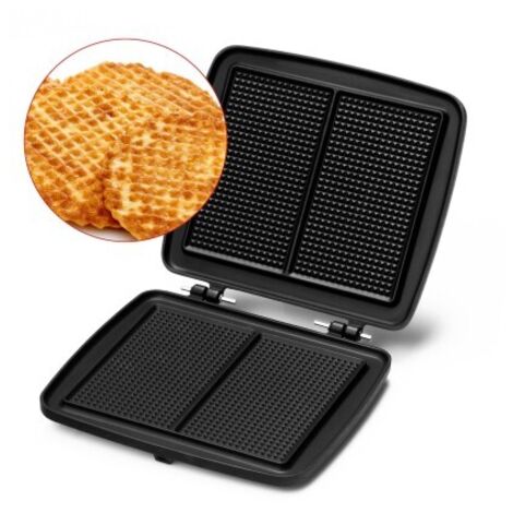 Nova – Plaques gaufrettes en fonte 16 x 28 cm – Finition noire pour gaufres croustillantes – Compatible gaufrier FRIFRI
