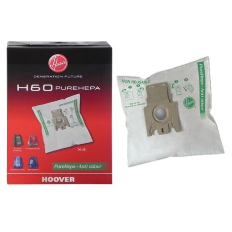 Sacs microfibres par 4 H60 35600392 pour Aspirateur , ATHOS, FREEMOTION, PURE POWER, PURE POWER INTELLISENSE, PUREPOWERGREENRAY, SENSORY, TELIOS, TELIOS PLUS HOOVER (1/10)