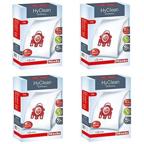 Lot de 4 boîtes de sacs FJM Hyclean 3D Efficiency pour aspirateur Compact S700 S4000 et S6000 Miele (1/4)