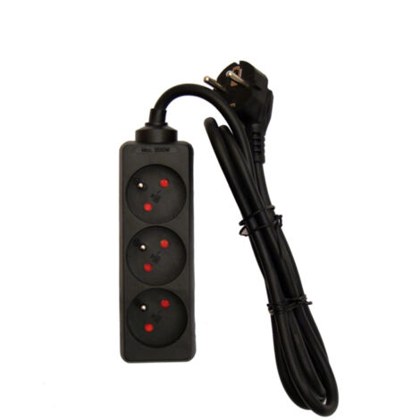 Chacon - bloc 3 prises avec cordon 3 x 16 noir - - 5411478480228 (1/3)