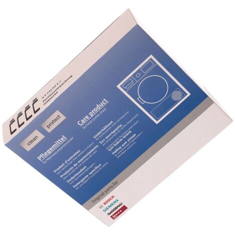 Produit d'entretien pour sèche-linge – Lot de 4 flacons 125 ml – Compatible avec Bosch, Neff, Siemens, Gaggenau – 312111