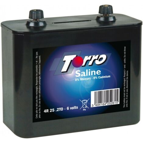 Varta – Pile saline 6V 4R25/2 – Capacité 19000 mAh – Pour systèmes d'alarme et lampes de chantier – Coque plastique durable - 4R25-2