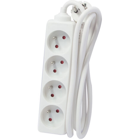 CHACON Bloc multiprise rallonge 4 prises 16A 5m blanc (1/7)