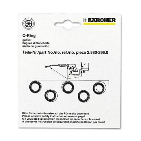Lot de 5 joints toriques de rechange pour nettoyeur haute pression – Longueur 2.880mm – Compatible avec modèles Karcher 990.0