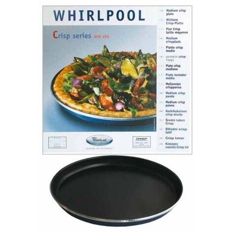 Plat CRISP pour micro-ondes 31 cm – Ferrite noir – Compatible Whirlpool – Cuisson rapide à 210°C en 2 min – Nettoyage lave-vaisselle - AVM290