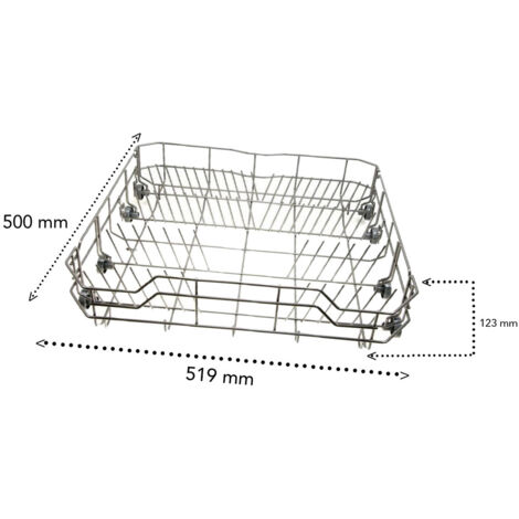 Panier inférieur gris 500 x 519 x 120 mm – Compatible lave-vaisselle CURTISS, FAR, PROLINE, VALBERG – Remplacement efficace