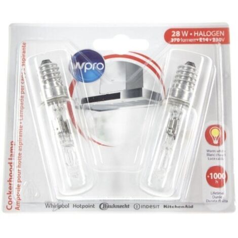 Lot de 2 ampoules 40w pour Hotte WHIRLPOOL 481281728318 (1/2)