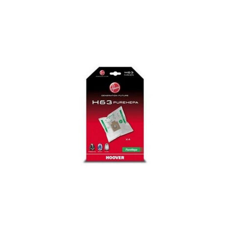 H63 boite de 4 sacs pure Hepa pour Aspirateur 35600536, 09200245 HOOVER (1/3)