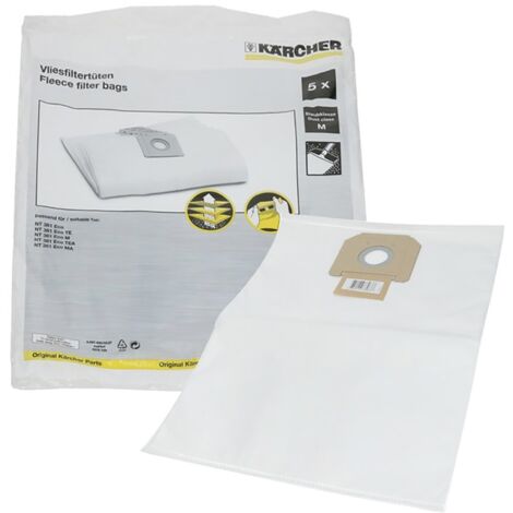 Lot de 5 sacs filtrants non tisses pour aspirateur NT 25, NT 35, NT 45, NT 360, NT 361 Karcher - 69043510 (1/4)