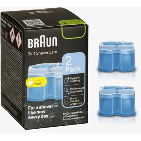 Braun - Pack de 2 Recharges de Liquide Nettoyant pour Systeme Clean & Renew - CCR2 (1/5)