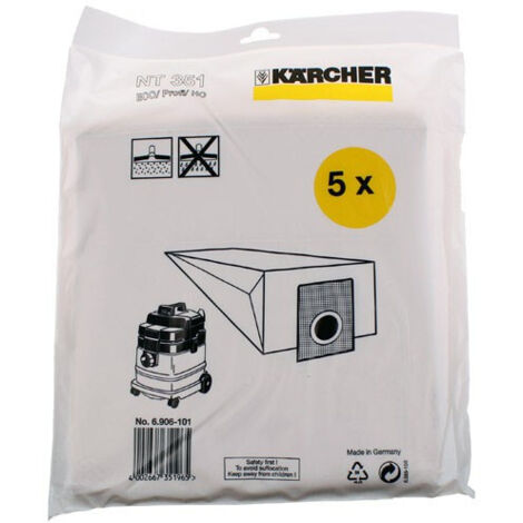 LOT de 5 Sacs Pour Aspirateur NT25/1 AP, NT35/1 TACT Double Paroi - 69042100 (1/2)