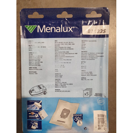 Sacs Aspirateur Menalux BT132S - 5 pcs + Filtre (1/2)
