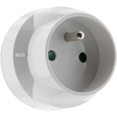 Zenitech – Adaptateur de voyage 20A vers 16A – Prise mâle 6/20A pour connexion sécurisée – Puissance 3500W – Conforme norme CE