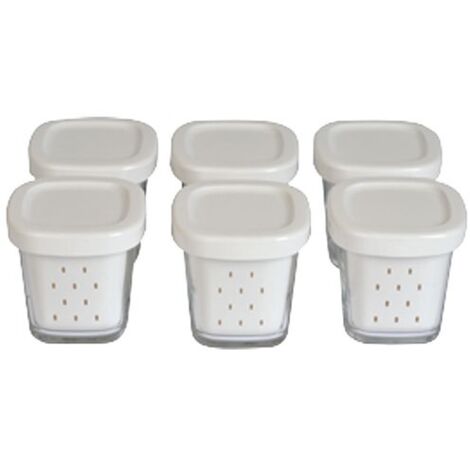 SEB – Lot de 6 pots en verre pour yaourtière Multi Délices – Couvercles en plastique – Compatible avec modèles YG650, YG651, YG652, YG658 – XF100110 (1/5)