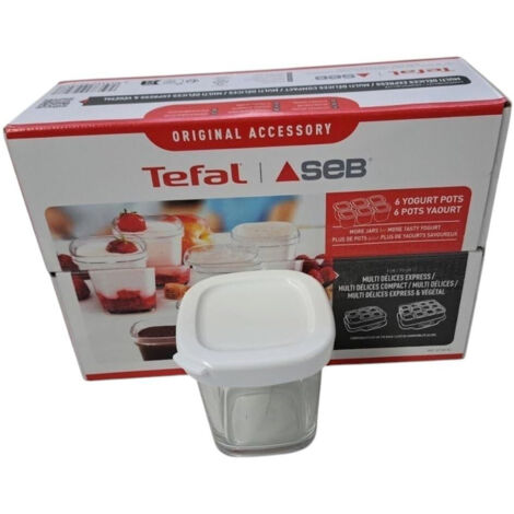 Lot de 6 pots sans egouttoir pour yaourtiere Multi Delices SEB - XF100110