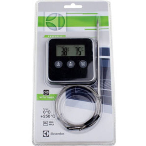 Electrolux – Thermomètre à viande numérique – Plage de température 0-250 °C – Acier inoxydable et silicone – Facile à nettoyer - 9029794063 (1/4)