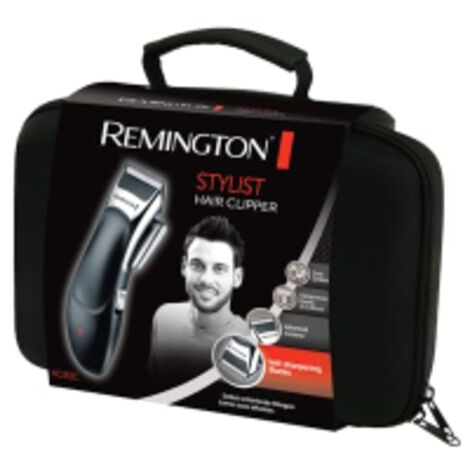 Remington Tondeuse Cheveux [Kit Coiffeur Professionnel] Stylist Noir & Argent (Lames Ceramique Auto-Affutees, Secteur/Sans fil-Batterie Lithium, 8 Sabots, Mallette pro + accessoires) Tondeuse HC363C