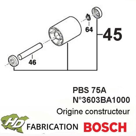 Bosch – Galet pour ponceuse à bande PBS 75A – Pour ponçage bois dur – Référence 1619X06671
