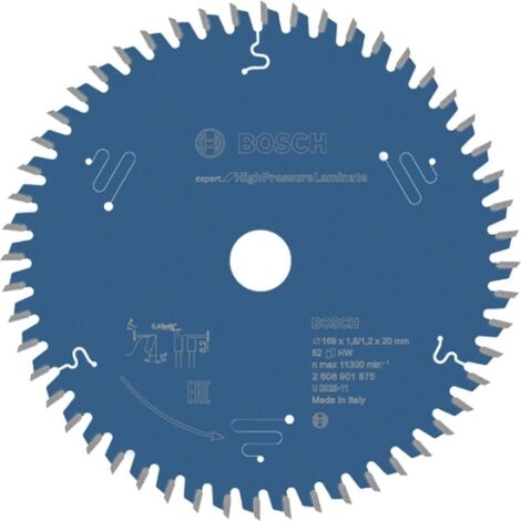 Lame de scie circulaire Bosch Expert for High Pressure Laminate, 168x20x1.8/1.2 mm, 52 dents - 2608901875 (1/5)