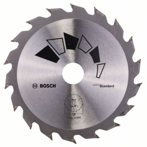 Bosch – Disque à tronçonner 130mm – Alésage 20mm – 18 dents carbure pour bois dur – Coupe rapide et efficace – 2609256802 (1/5)