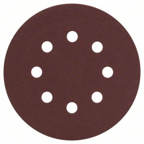 Bosch – Feuilles abrasives pour ponceuse excentrique 2607019494 – Lot de 25 pièces – Grain 120 – Auto-agrippantes pour bois dur et métal