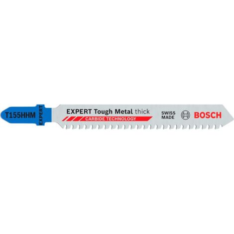 Bosch 3x Lame de scie sauteuse EXPERT Tough Metal Thick T155HHM (pour Toles en acier inoxydable, Longueur 92 mm, Professional Accessoire Scie sauteuse) (1/5)
