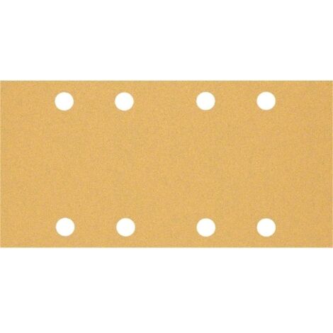 Bosch 50x Feuilles abrasives EXPERT C470 a 8 trous (pour Peinture sur bois, Bois dur, O 93x186 mm, Grain 80, Professional Accessoire Ponceuse excentrique)