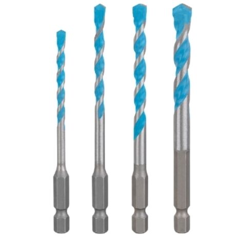 Bosch 4x Coffret de forets EXPERT HEX-9 Multi Construction (pour Beton, Carreaux de ceramique tendres, O 4-8 mm, Professional Accessoire Perceuse/Visseuse a percussion, Perceuses/visseuses rotatives)