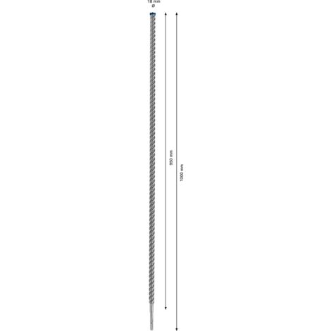 Bosch – Foret béton SDS plus 18mm – Longueur de travail 950mm – Tête en carbure de tungstène – Performance durable pour béton armé - plus-7X
