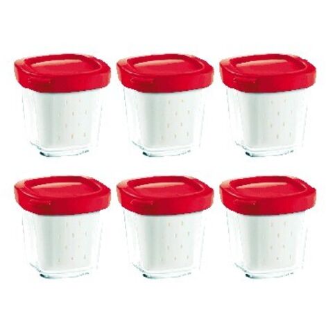 Lot de 6 pots pour yaourtière – Compatible avec yaourtières SEB – Matériau en plastique alimentaire – Capacité 150ml par pot