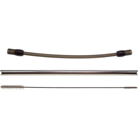 Tuyau a lait 12004554 + tube a lait en acier inoxydable 13962 + brosse double 3/7 mm compatible avec les machines a cafe Siemens EQ6, Bosch VeroAroma
