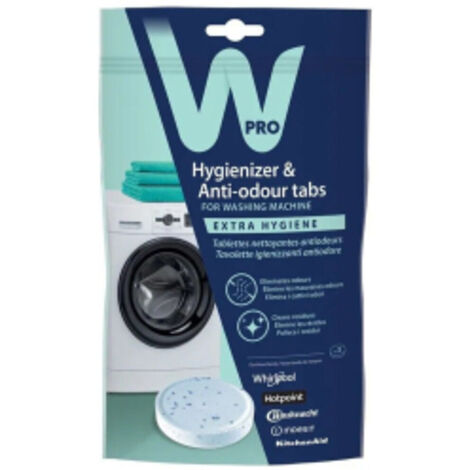 Tablettes nettoyantes anti-odeurs (3 pieces) pour machine a laver, Wpro - 484000001180 (1/3)