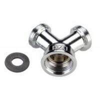 Wpro – Raccord de robinetterie Y d'alimentation en laiton – Filetage entrée 1/2" – Fixation par écrou – Pour installations sanitaires