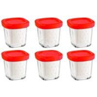 Coffret de 6 pots avec egoutoir delices box pour Yaoutiere SEB XF100501