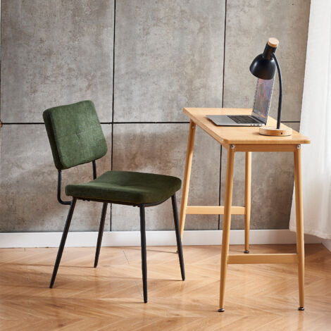 MEUBLES COSY Set of 2 Scandinavian dining room chairs in green fabric