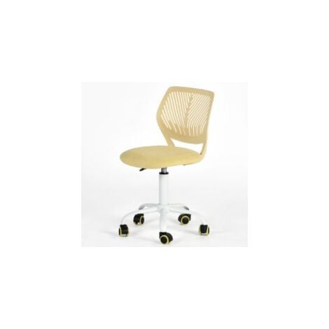 MEUBLES COSY Ergonomic swivel dining chair, height-adjustable, with lumbar support - CARNATION Collection, yellow fabric