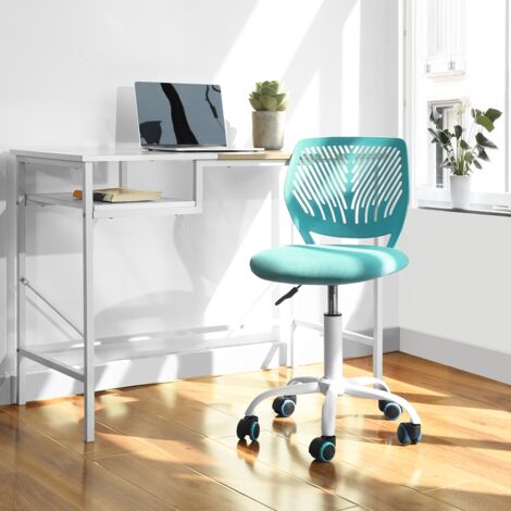 MEUBLES COSY Ergonomic swivel dining chair, height-adjustable, with lumbar support - CARNATION Collection,Turquoise fabric