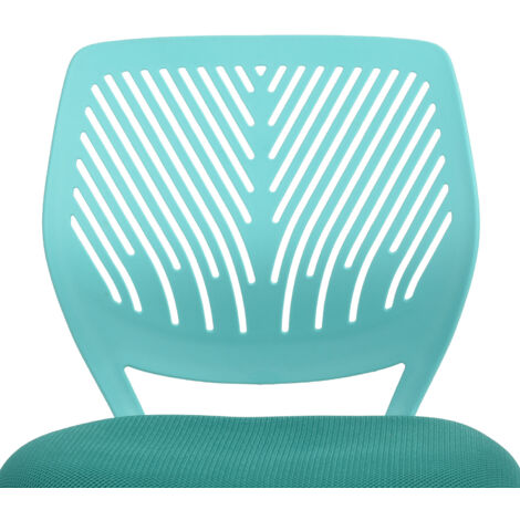 MEUBLES COSY Ergonomic swivel dining chair, height-adjustable, with lumbar support - CARNATION Collection,Turquoise fabric