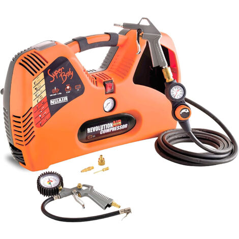 Compresseur 2 L – 1,5 HP – Pression 8 BAR – Débit d’air élevé pour nettoyage et gonflage – Maniable et léger – Revolution Air (1/10)